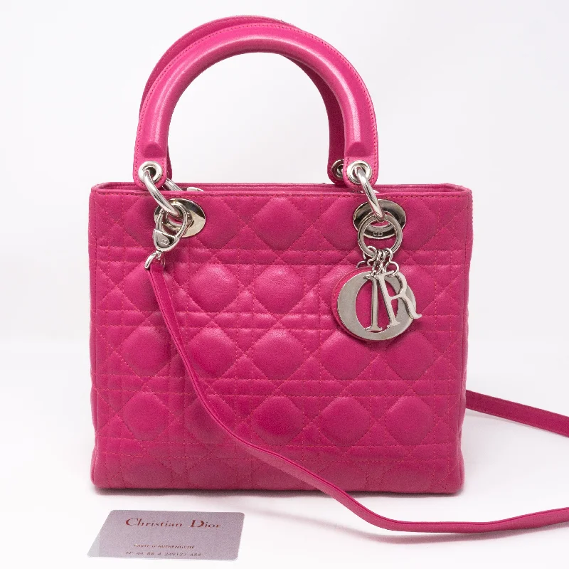 Lady Dior Medium Pink Leather