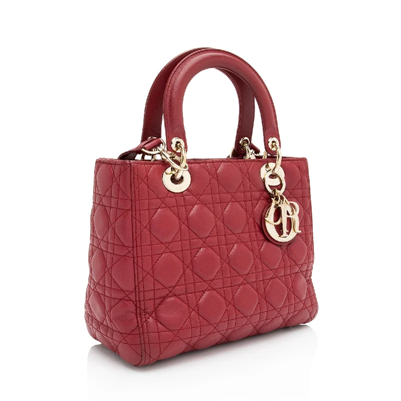 Dior Lambskin Lady Dior Medium Tote (NvDj1u)