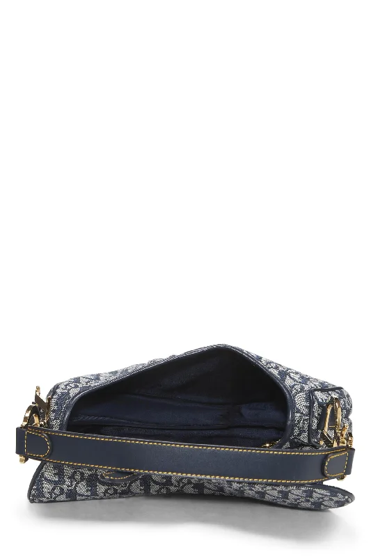 Dior,  Navy Trotter Canvas Saddle Bag, Navy