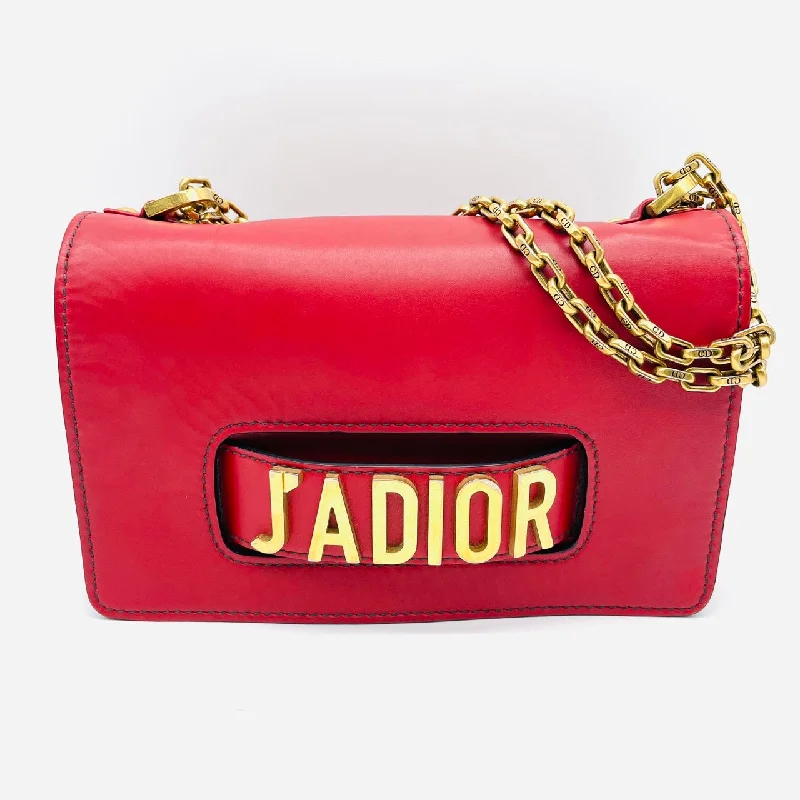 CHRISTIAN DIOR Red Leather Shoulder Bag