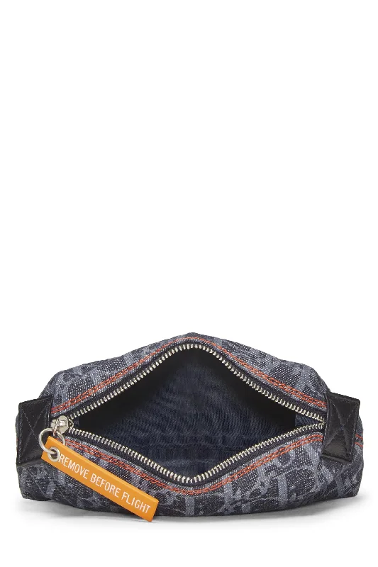 Dior,  Navy Denim Trotter Flight Pouch, Navy