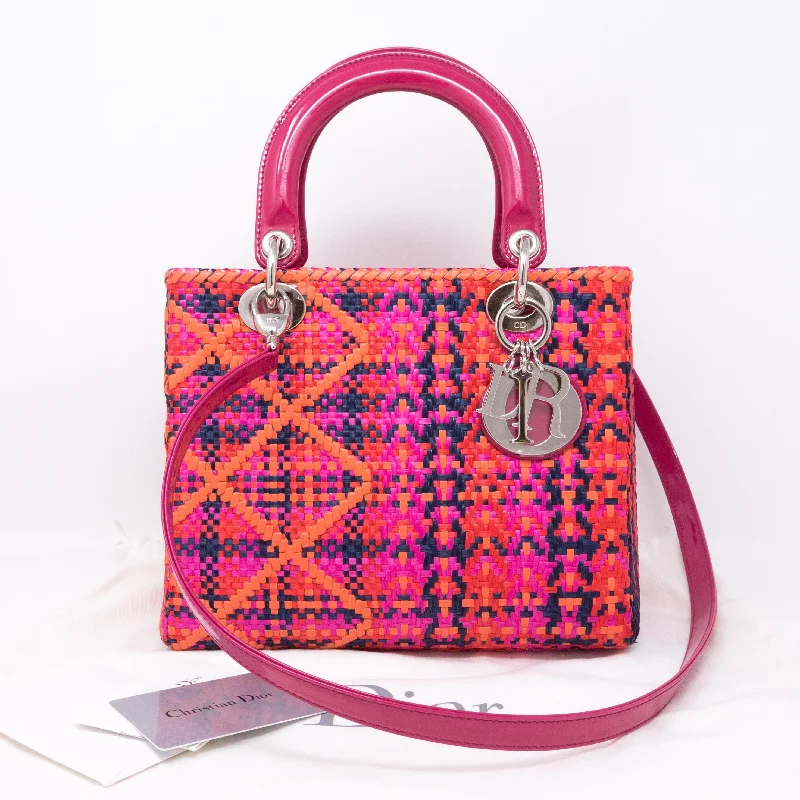 Lady Dior Medium Multicolor Woven Raffia