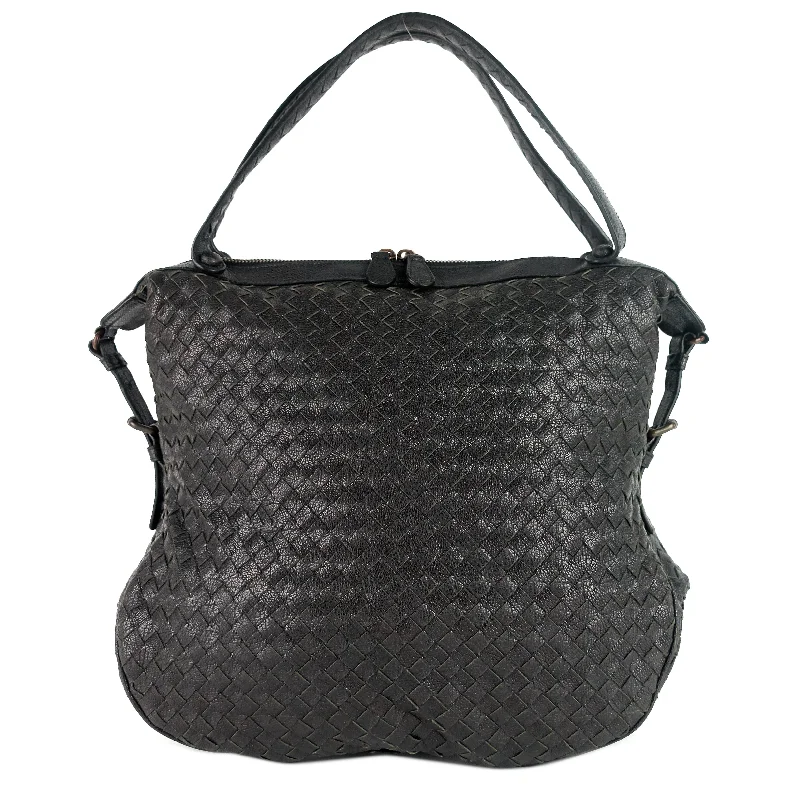 Zipped Intrecciato Nappa Leather Hobo Bag